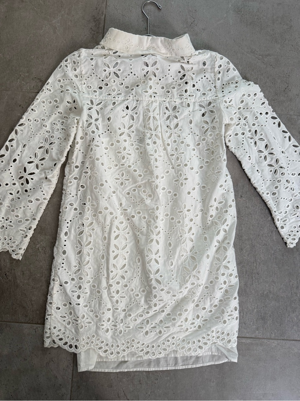 Veronica Beard NWT White Eyelet Mini Shirt Dress Size 0 - Picture 5 of 7